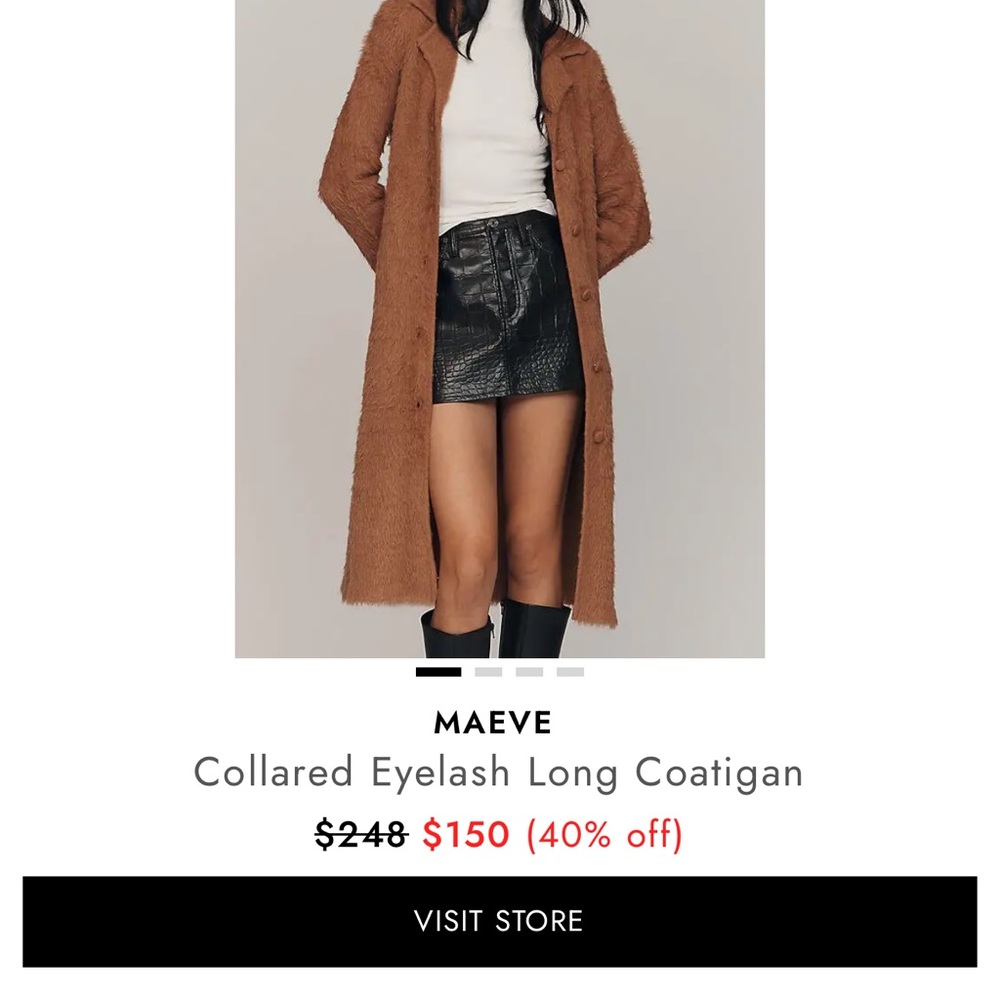 Brown Collared Eyelash Coatigan Maeve